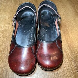 Dansko Shoes Women Size 40 Brown Leather Marcelle Mary Jane Clogs Comfort